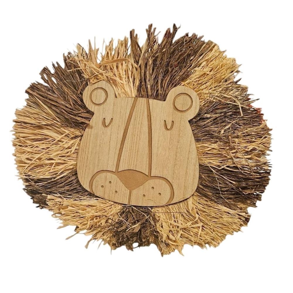 Lion Kingdom Wood and Straw Wall Decor